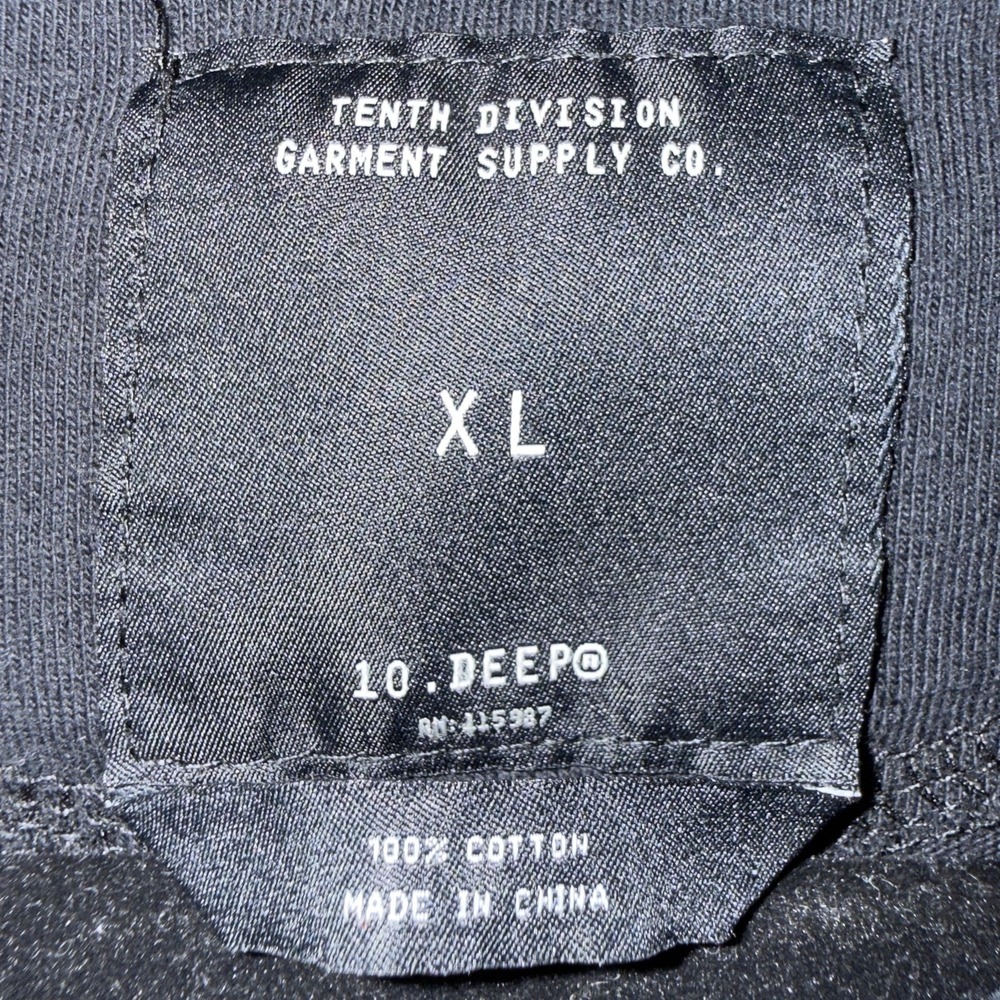 10.Deep Shirt Mens XL Blue Tenth Division Long Sleeve Graphic Tee Japan Patch - Picture 3 of 10
